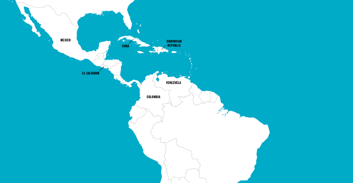 map image of latin america