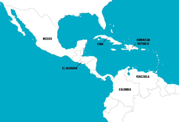 map image of latin america