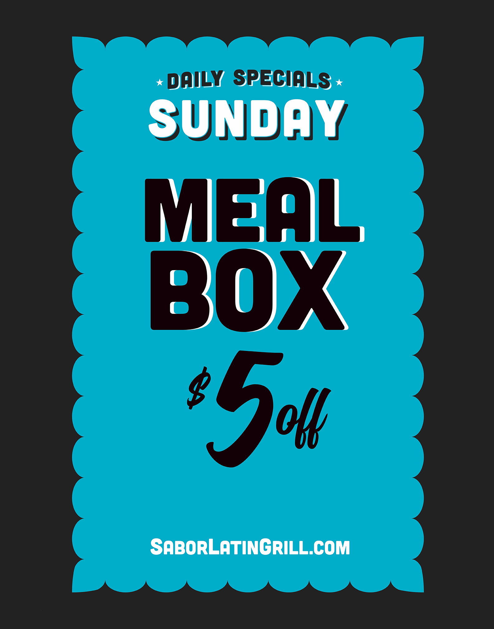 Sundays - $5 off Meal Boxes