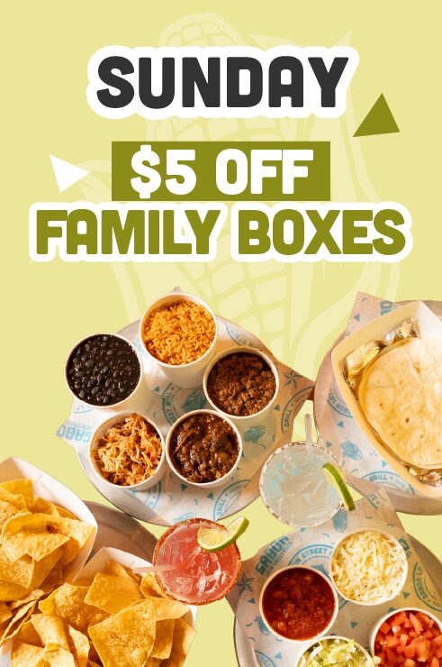 Sundays - $5 Off Family Meals!
